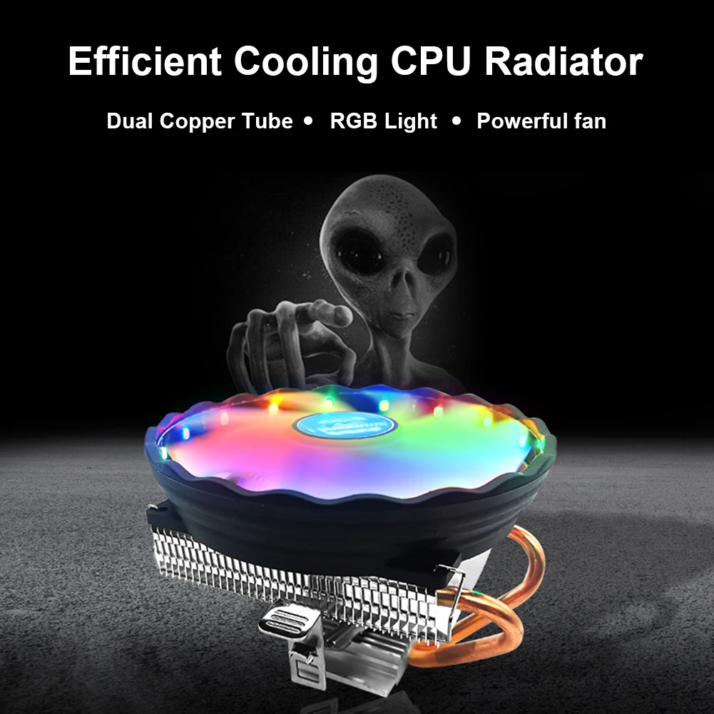 2 Heat Pipes CPU Cooler RGB 120mm Fan Low Profile Computer Air Cooling Radiator for AMD AM3+ AM3 AM2+ AM2 FM2 FM1 LGA Socket | Компьютеры