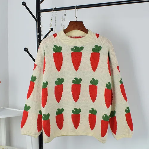beige pullover Woherb женский Kawaii Ulzzang свободный Женский пуловер корейский Панк негабаритный милый Harajuku одежда для женщин 90777 - Цвет: beige pullover