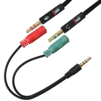 3 5mm audio stero splitter male to earphone headset microphone cable adaptor for pc iphone cell mobile phone pad