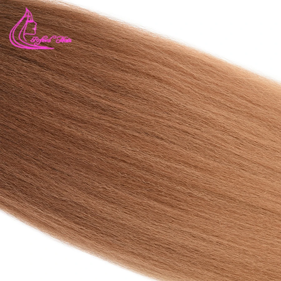 Refined Hair Pre Stretched Braiding Extensions Ombre Brown Blonde Jumbo Braids Synthetic Heat Resistant Yaki Straight |