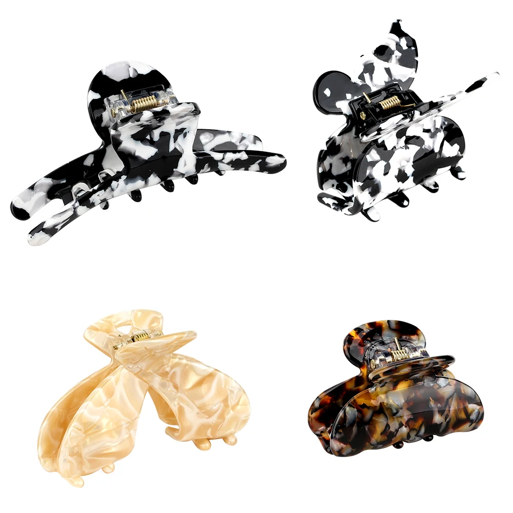 

Women Fashion Leopard Acetate Shell Shape Hair Crab Claw Hairpin Women Girls Hair Clips Barrettes Hairgrip Hair Accessories