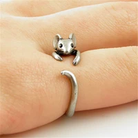 boho vintage brass knuckle adjustable mouse animal wrap weeding ring ladies fashion jewelry stainless steel rings for women