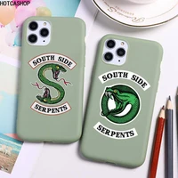 american tv riverdale southside serpents phone case for iphone 11 pro max x xr xs 8 7 6s plus candy green silicone cases