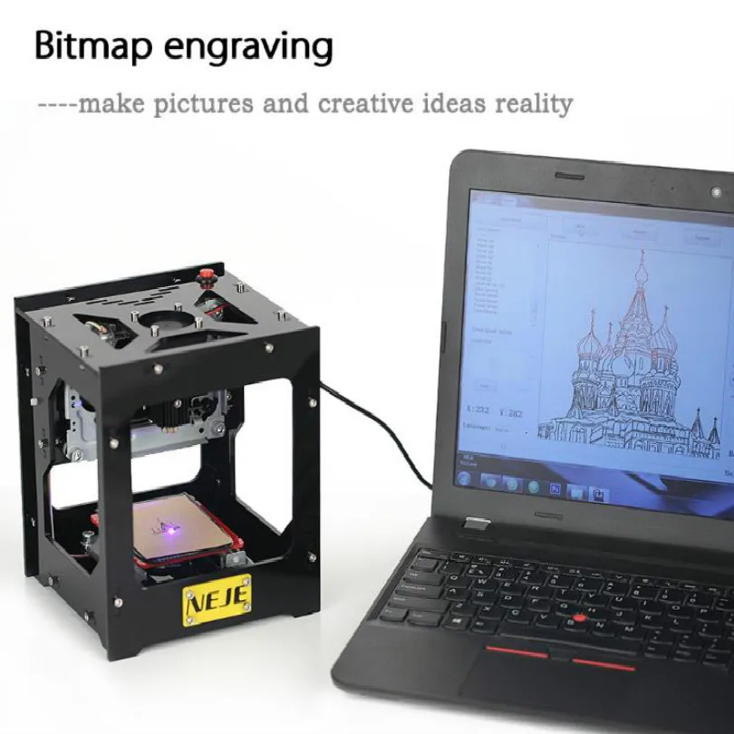 1000 мВт дерево кожа пластик cnc лазерная машина для тиснения экрана печатная DIY