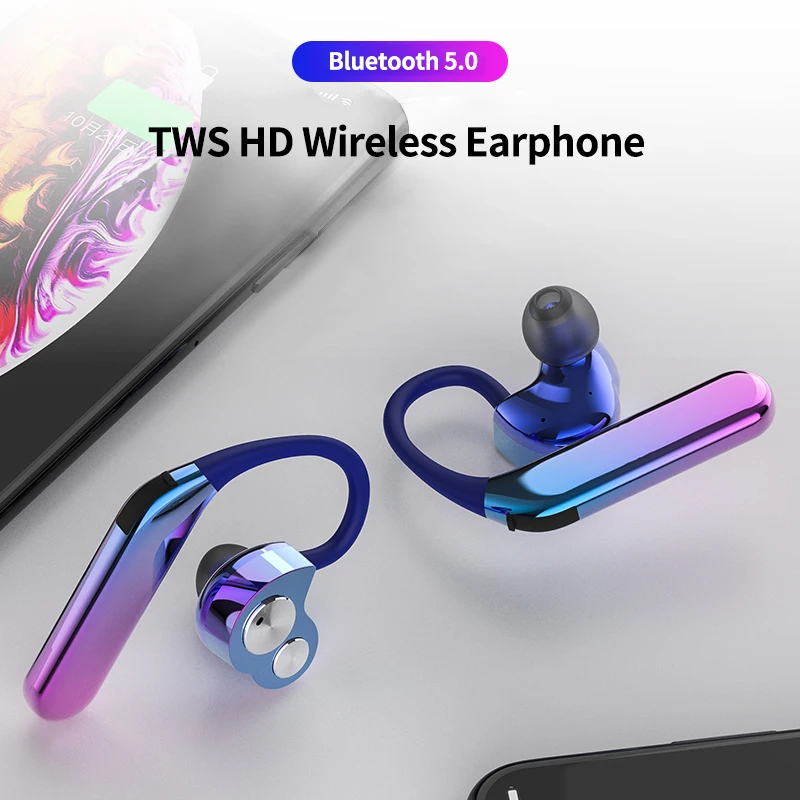 Беспроводные спортивные наушники Bluetooth 5 0 гарнитуры с HD микрофоном настоящая