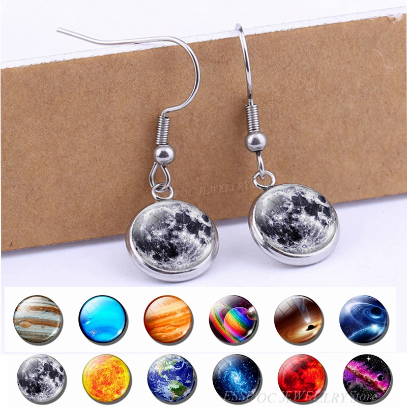 Женские серебряные серьги-подвески серьги со стеклянными кабошонами на