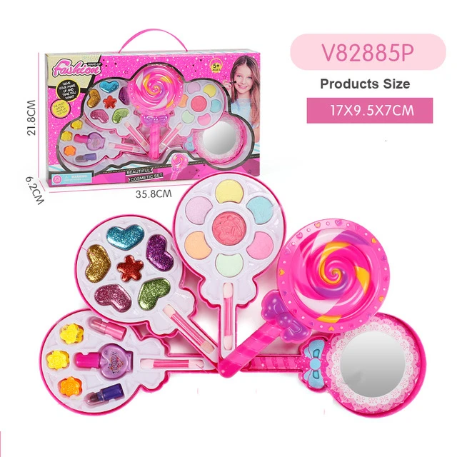 Дети Макияж игрушка набор ролевые игры принцесса розовый макияж красота безопасный нетоксичный косметические игрушки для девочек туалетный подарок - Цвет: V82885P