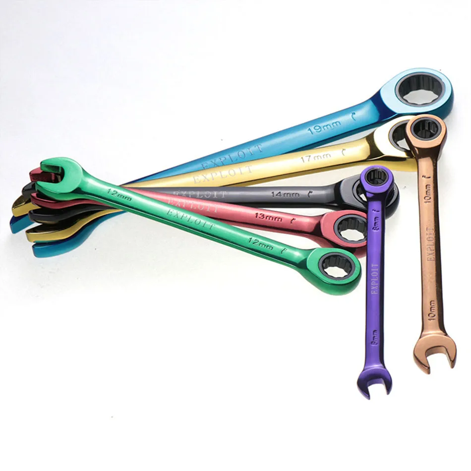 

Color ratchet wrench Multi-function dual-purpose open movable wrench hex key Hand Tools Hardware 8mm 19mm