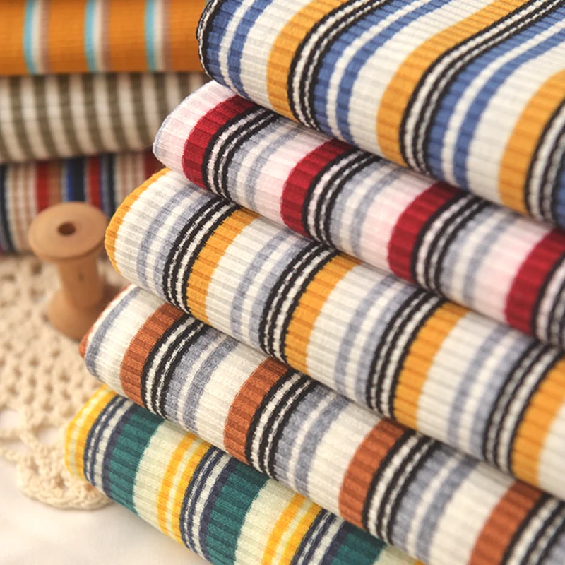 

Half Meter Knitted Rib Roller Polyester Cotton Fabric For Making Autumn Long Sleeves Upper Clothes Dress Wristband Cardigan 1130