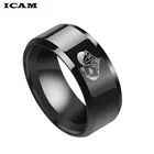 Мужское кольцо для покера ICAM, черное кольцо из нержавеющей стали с пиками, для покера, 2019