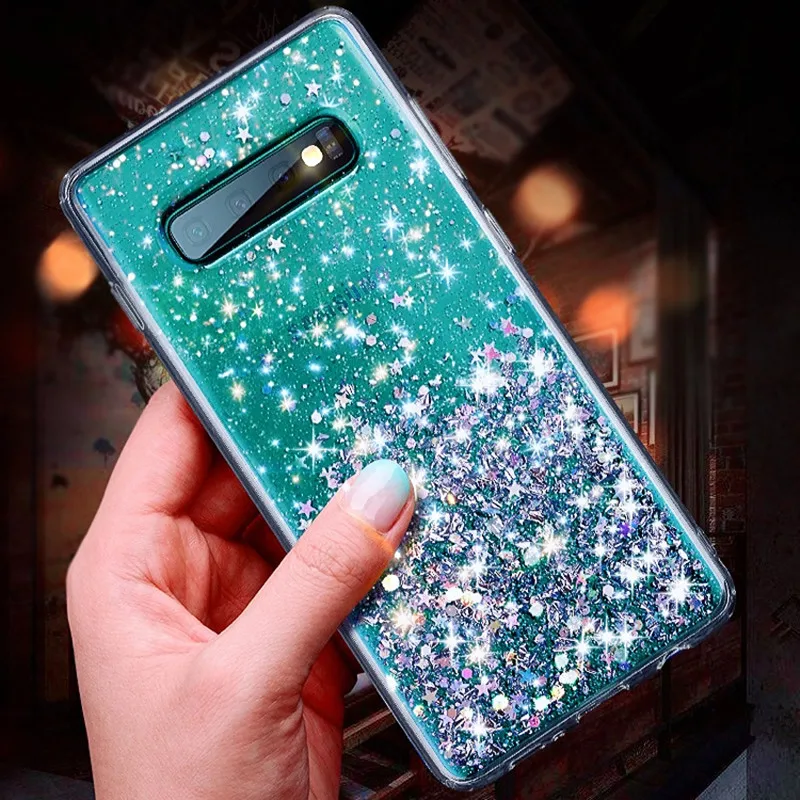 Чехол для Samsung Galaxy S10 S9 S8 Plus Note 9 8 с блестками | Мобильные телефоны и аксессуары