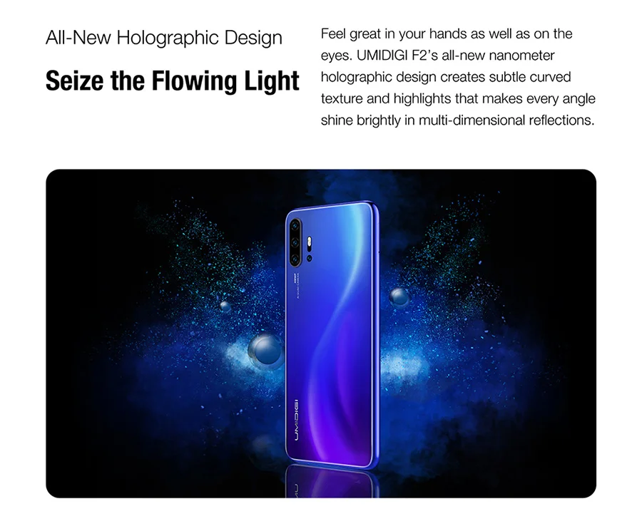 UMIDIGI F2 Android 10 глобальная версия 6,5" FHD+ 6GB 128GB 48MP AI Quad camera 32MP Selfie Helio P70 мобильный телефон 5150mAh мобильный телефон