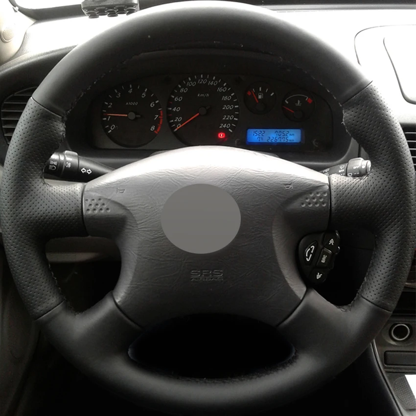 Черный ПУ Искусственная Кожа DIY Чехол рулевого колеса автомобиля для Nissan Almera (N16)