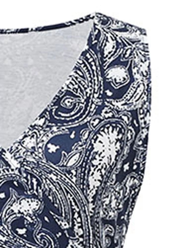 

Women's sexy comfortable v-neck printed strapless dress Summer is New style with zipper fashion