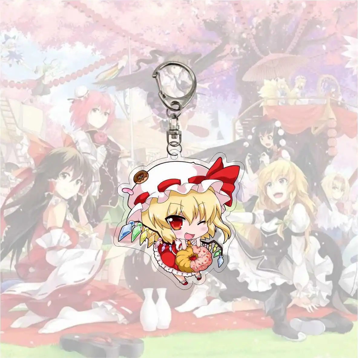 Брелок для ключей с рисунком Аниме Touhou Project Kirisame Marisa Hakurei Reimu акриловые фигурки