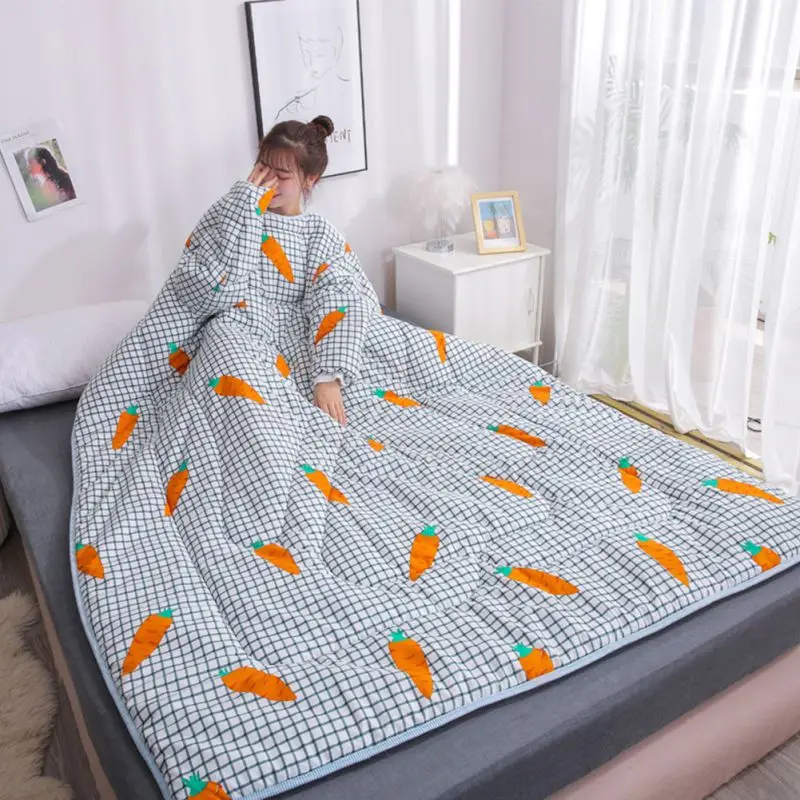 4 стиля одеяло с ворсом накидка для общежития покрытое зимнее ленивое рукавами