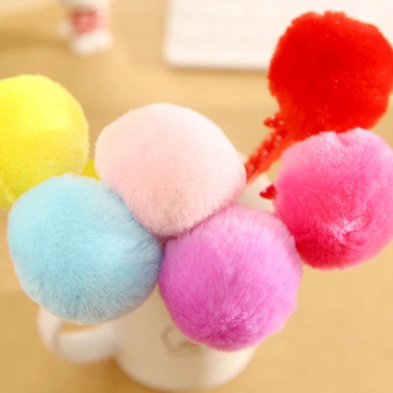 3 шт./лот новый стиль бант плюшевая шариковая ручка канцелярские принадлежности