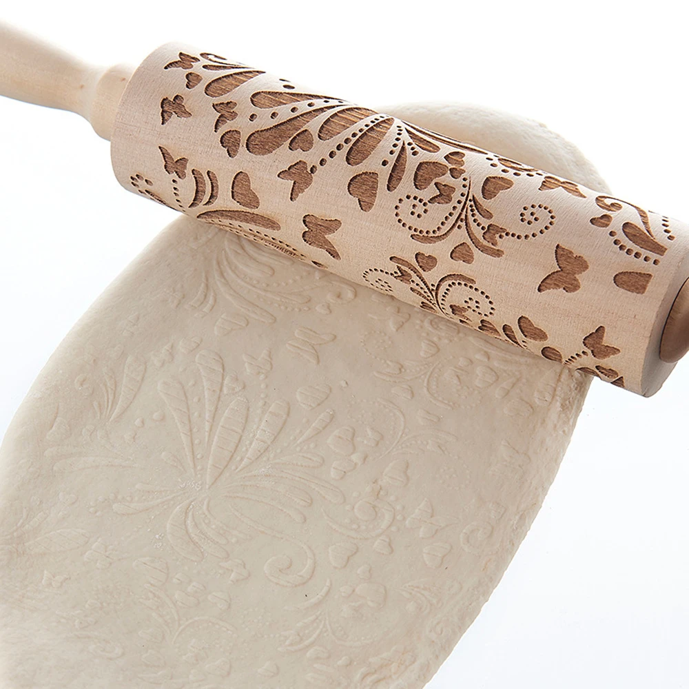 Рождественский принт Скалка олень Снежинка сосновая палочка с колокольчиком