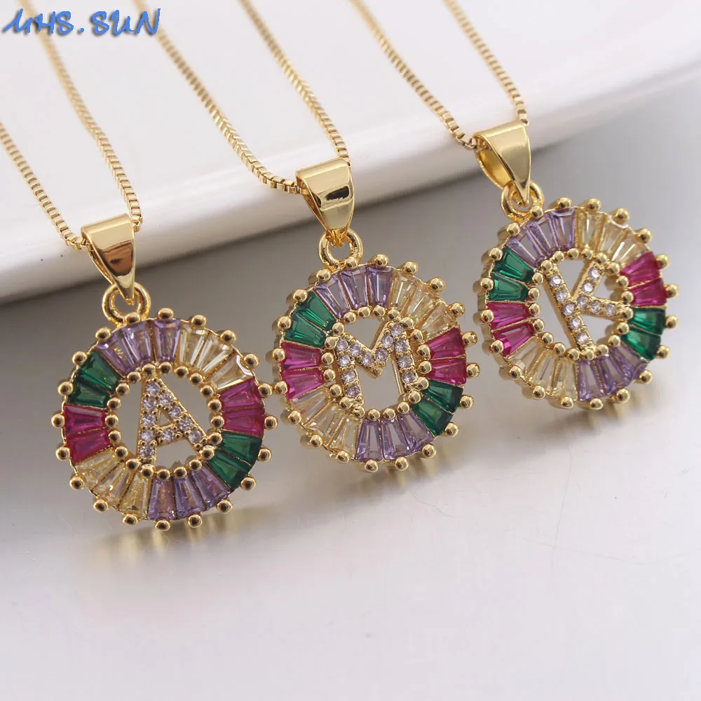 MHS.SUN красочная мозаика AAA CZ подвеска ожерелье для женщин и девушек