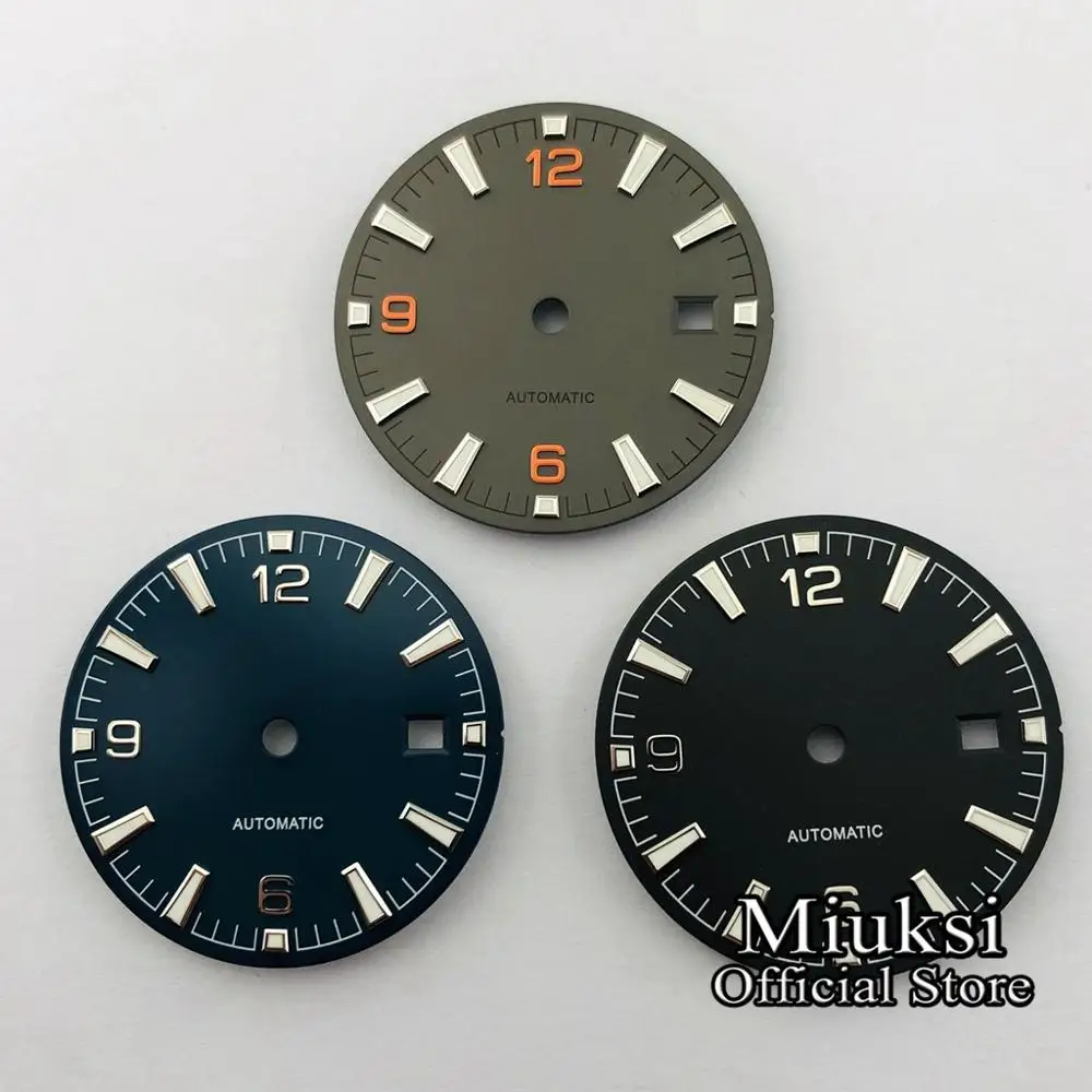 Стерильный светящийся циферблат для часов Miuksi 31 мм подходит ETA 2836/2824 Miyota 8205/8215/821A/82