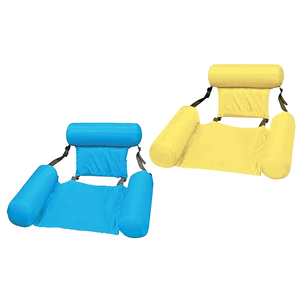 

2x Inflatable Floating Bed Float Rafts Row Lounge Water Pool Bed Seat Chairs