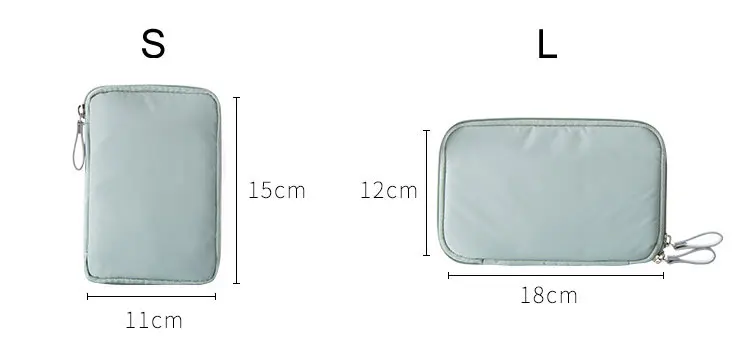 Travel Digital Pouch Nylon Travel Passport Case Multi Purpose Zipper Card and ID Holder Cable Gadgets Organizer