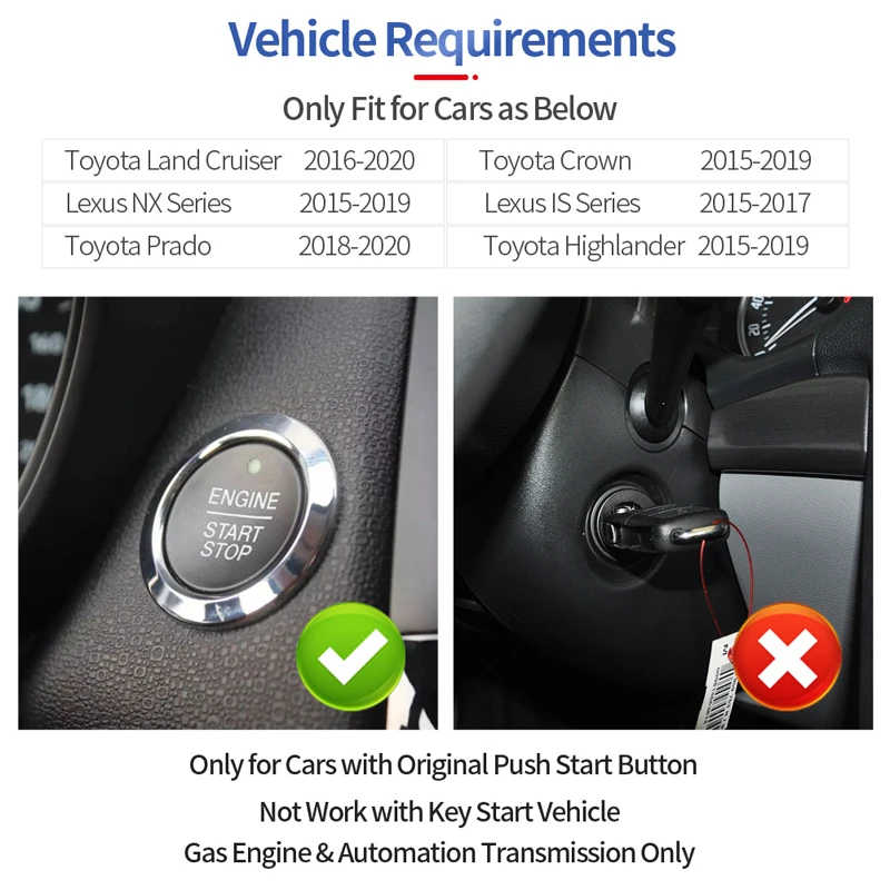 EASYGUARD дистанционный стартовый набор для Land Cruiser 2009-2020 с oem кнопочной только