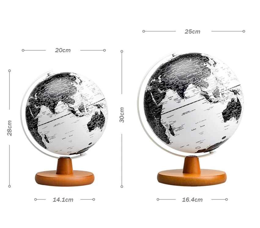 20 см, Европейский глобус, маленькие ночные светильники, для спальни, для учебы, настольные, украшенные, детский подарок на день рождения, HD, светящийся, светодиодный, глобус, ночник