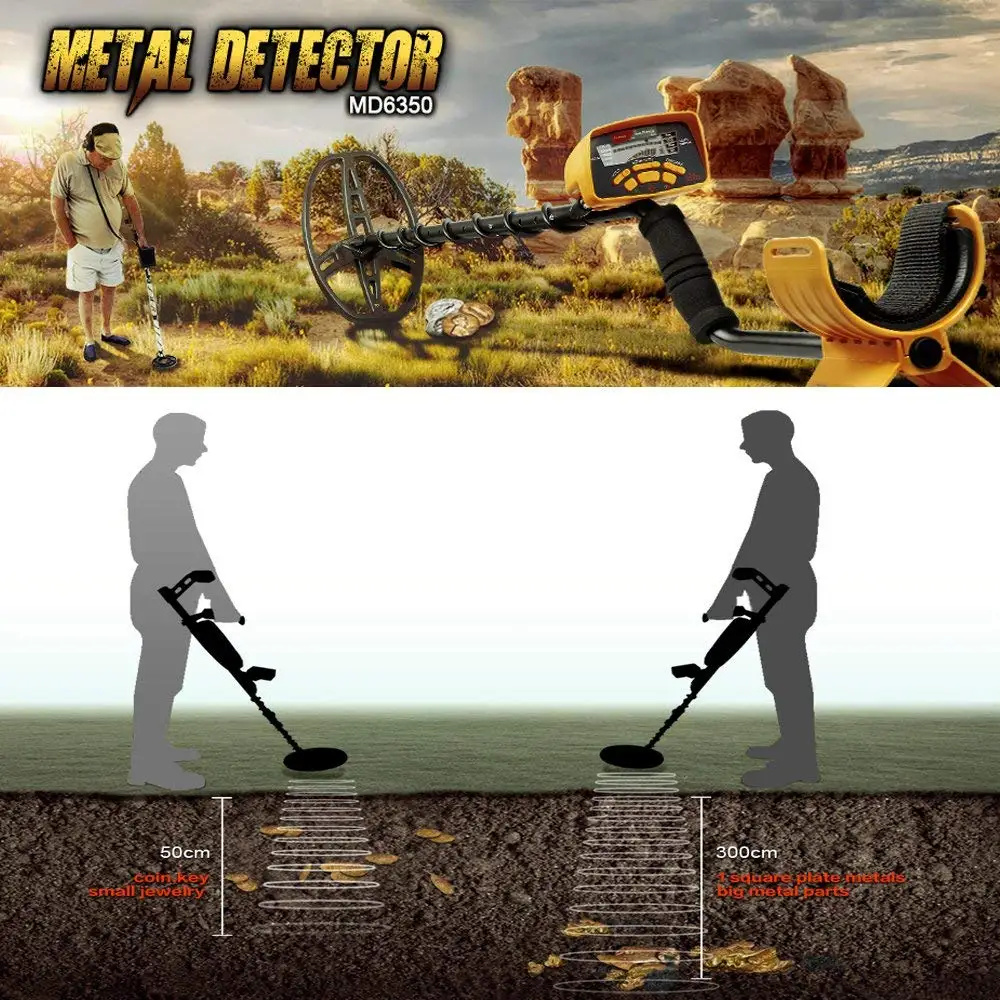 

Underground Metal Detector Gold Digger Treasure Hunter MD6350 Professional Detecting Equipment