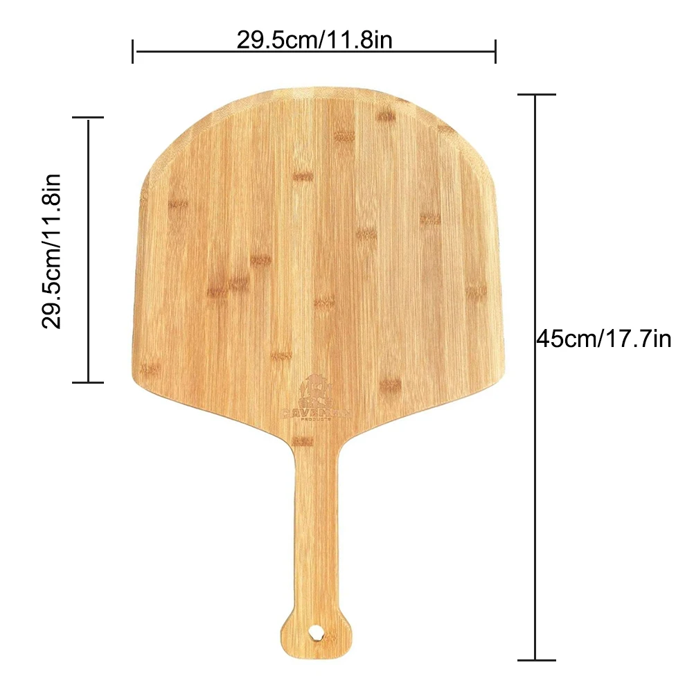17.7*11.6in Bamboo Pizza Peel Wood Serving Pan Board Paddle Cutting with Handle tray | Дом и сад