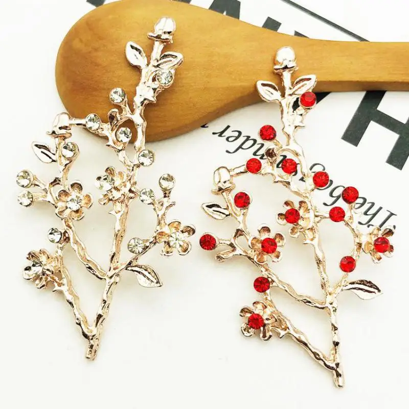 

34x62mm diamond leaves charms Chinoiserie jewelry making DIY accessories alloy material handmade Bridal Wedding decoration