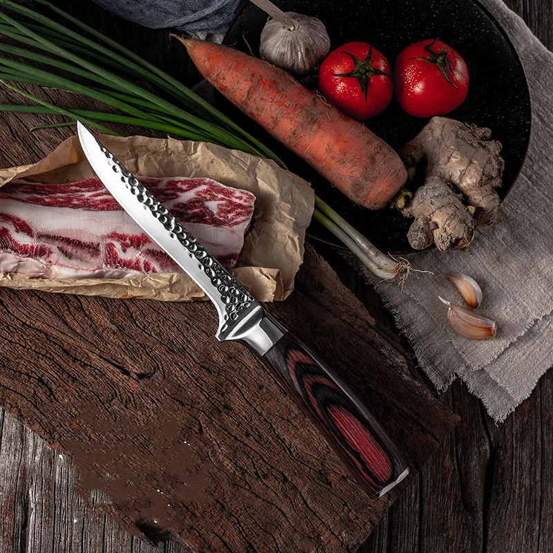 Кованый молоток с узором нож для рыбы костей и резки мяса специальный убоя свиньи