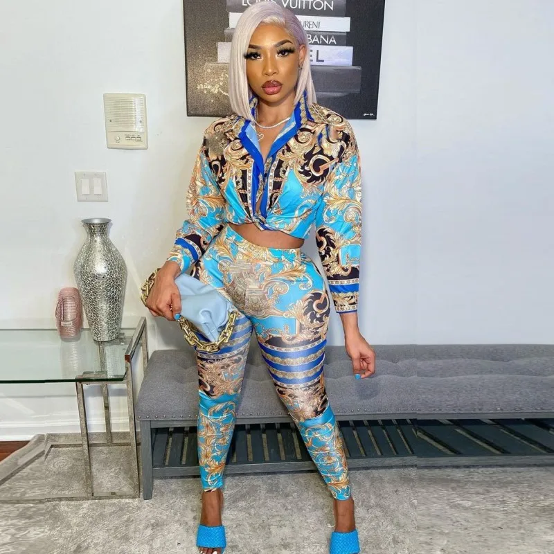 Женский комплект африканской одежды длинная рубашка с длинным рукавом и узкие