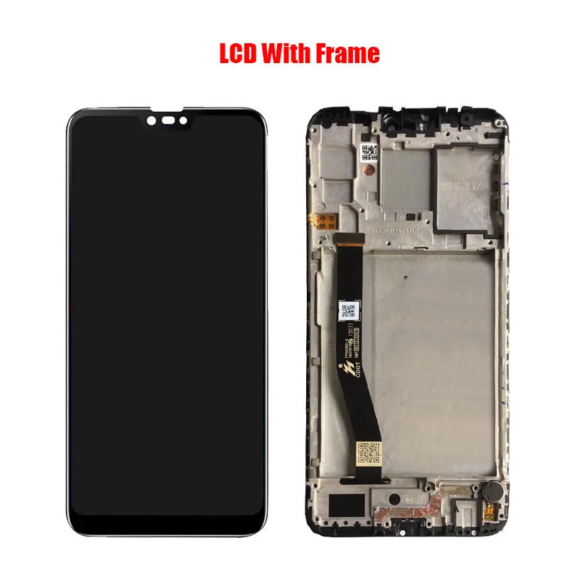 ЖК-экран в сборе для ASUS Zenfone Max Plus (M2) ZB634KL с сенсорным стеклом и передним корпусом