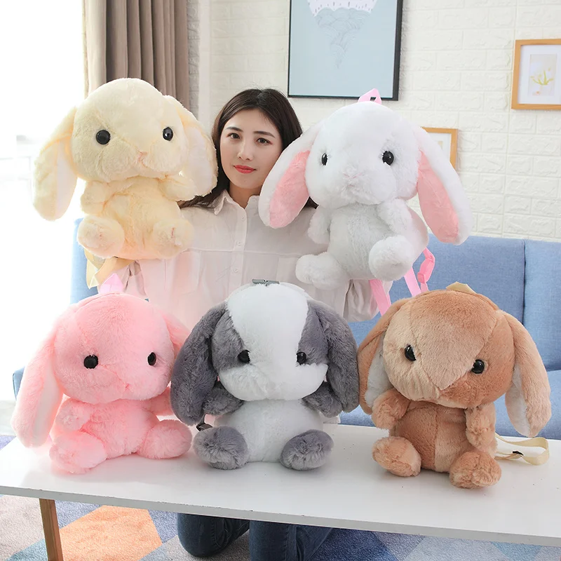 Миленький плюшевый кролик рюкзак японский Kawaii Мягкий Кролик Рюкзак длинные уши кроликов рюкзак в форме животных девочек школьный детский подарок
