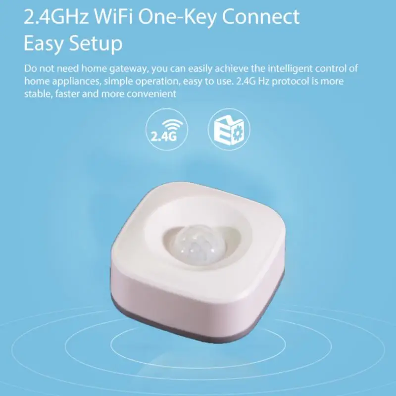 

Wireless Wifi Smart Home PIR Motion Detector Sensor Security Burglar Compatible With Tuya Smart / Alexa / Google Home Assistant