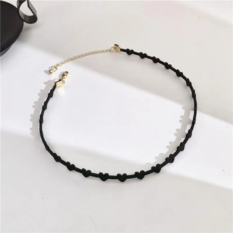 Черное Кружевное модное Колье чокер женский Бархатный Love Heart Chocker | Украшения и
