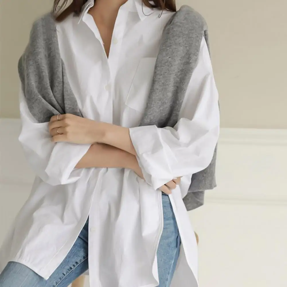 

Women Long Sleeve Oversize Harajuku Plaid Shirt Turn-down Collar Button Up Retro Brushed Blouse Loose Leisure Feminina Blusa