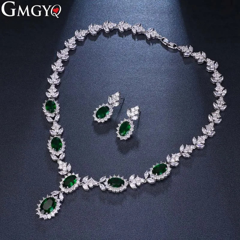 

GMGYQ Fashionable Crystal Embedded With Exaggerated Necklace For Wedding Bride Bridesmaid's Dinner Dress Accessories