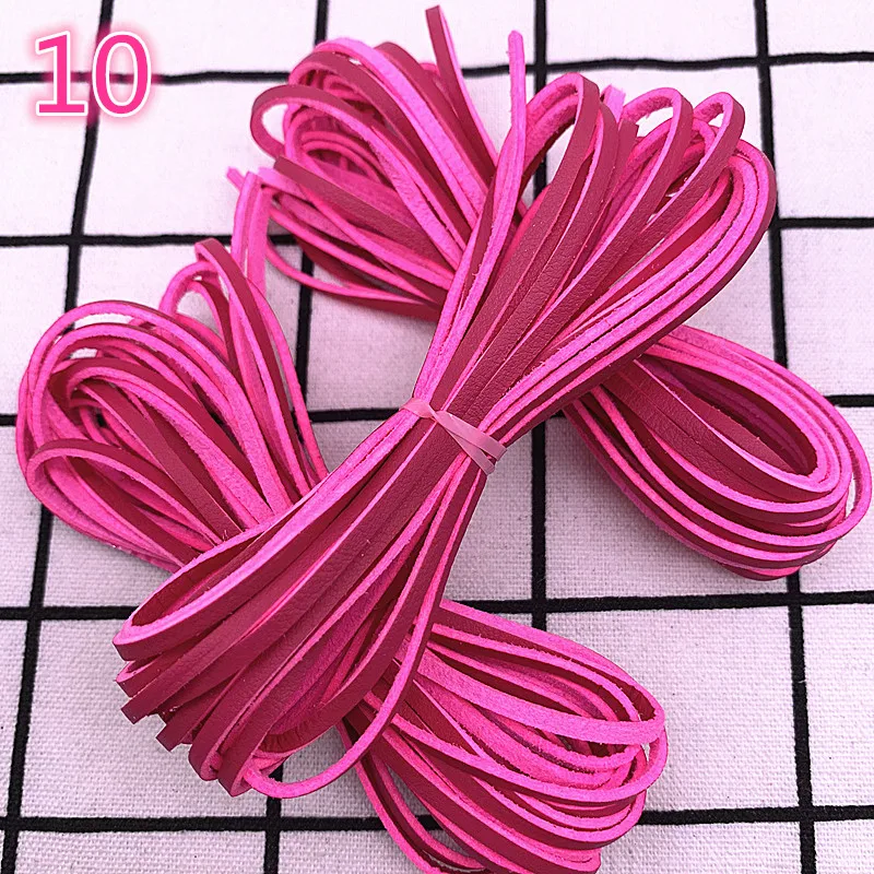 Плоский плетеный кожаный шнур из искусственной замши 3 мм 5 ярдов/партия