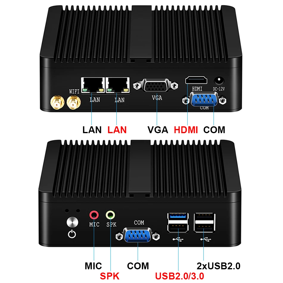 HLY безвентиляторный мини ПК Intel Celeron j1900 Win Windows 10 7 Linux тонкий клиент Minipc Pfsense Micro 2Lan