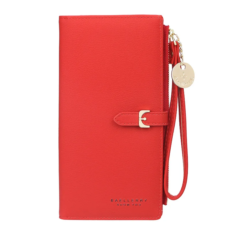Red Baellerry, Длинный кошелек, женские кошельки, модный кошелек для монет, держатель для карт, женские кошельки, высокое качество, клатч, сумка для денег, кошелек из искусственной кожи - Цвет: Red