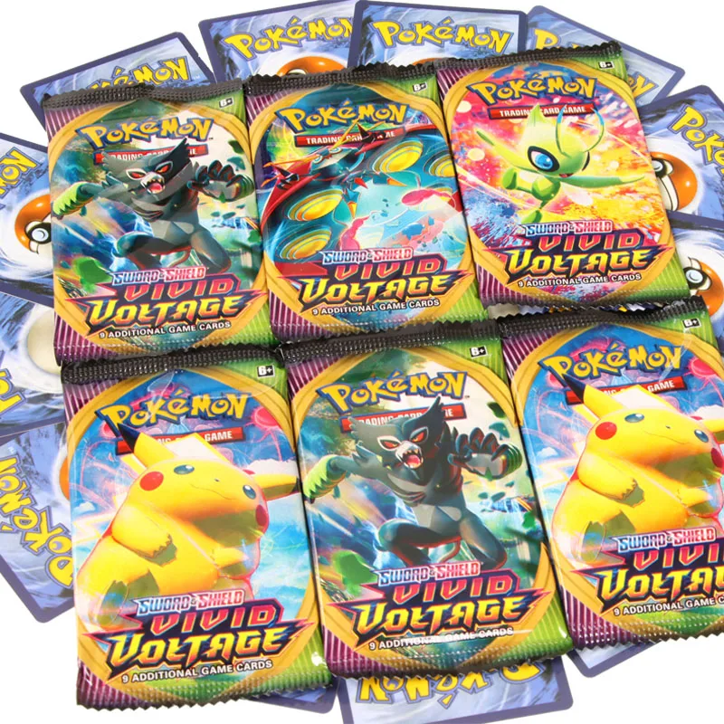 Случайный 9 дюймов блестящие карты Pokemon TCG: щит меча яркий усилитель напряжения