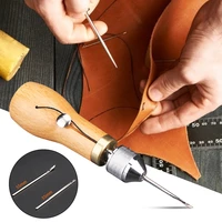 diy wooden handle waxed thread leather sewing machine diy punch awl stitching needle sewing craft canvas hand repair tool