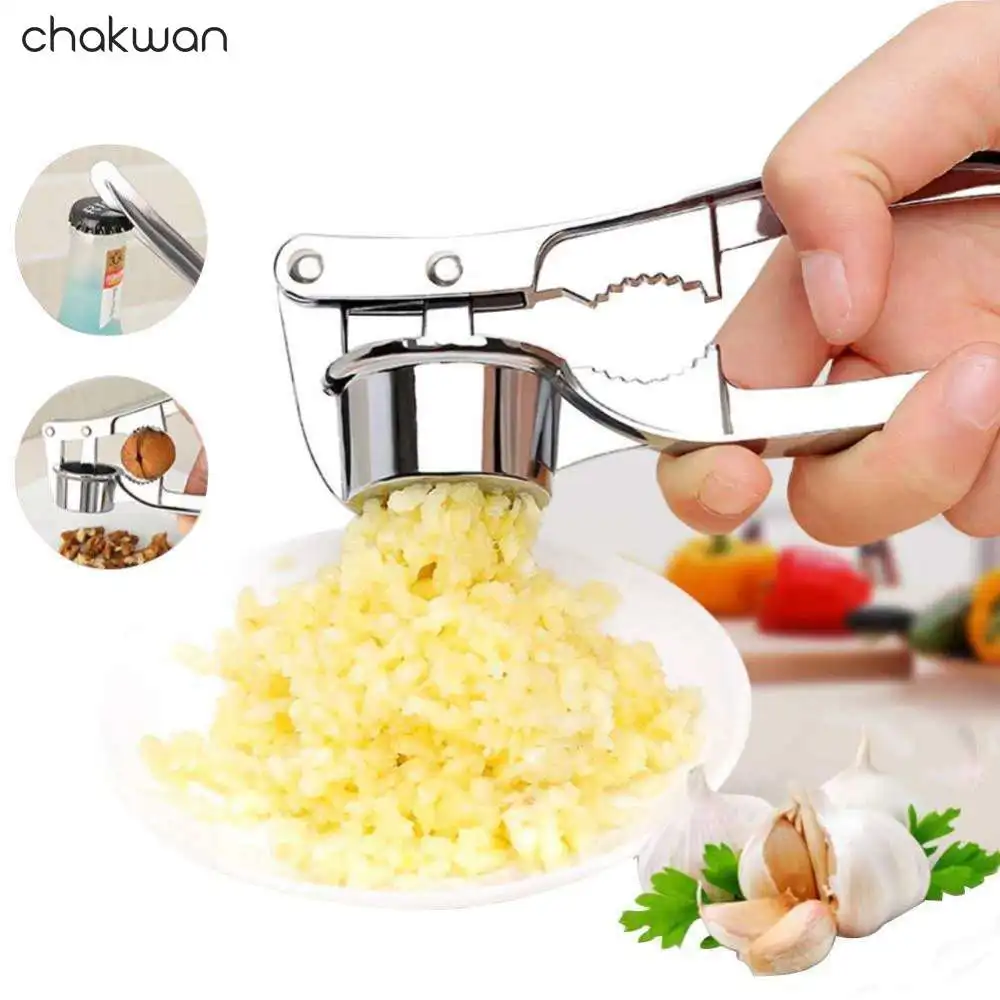 3 в 1 пресс для чеснока из нержавеющей стали Профессиональный выжималка имбиря