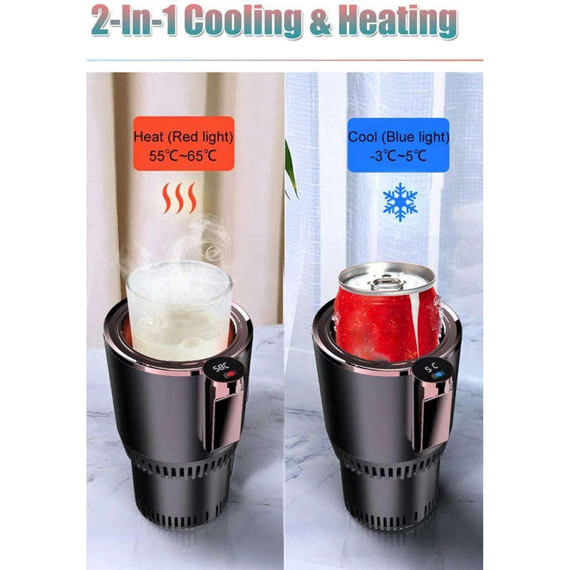 

Home & Car Cup Cooler Warmer Quick Electric Cooling Cup -3-58Celsius Heat and Cold Drink Cooler Cup US Plug
