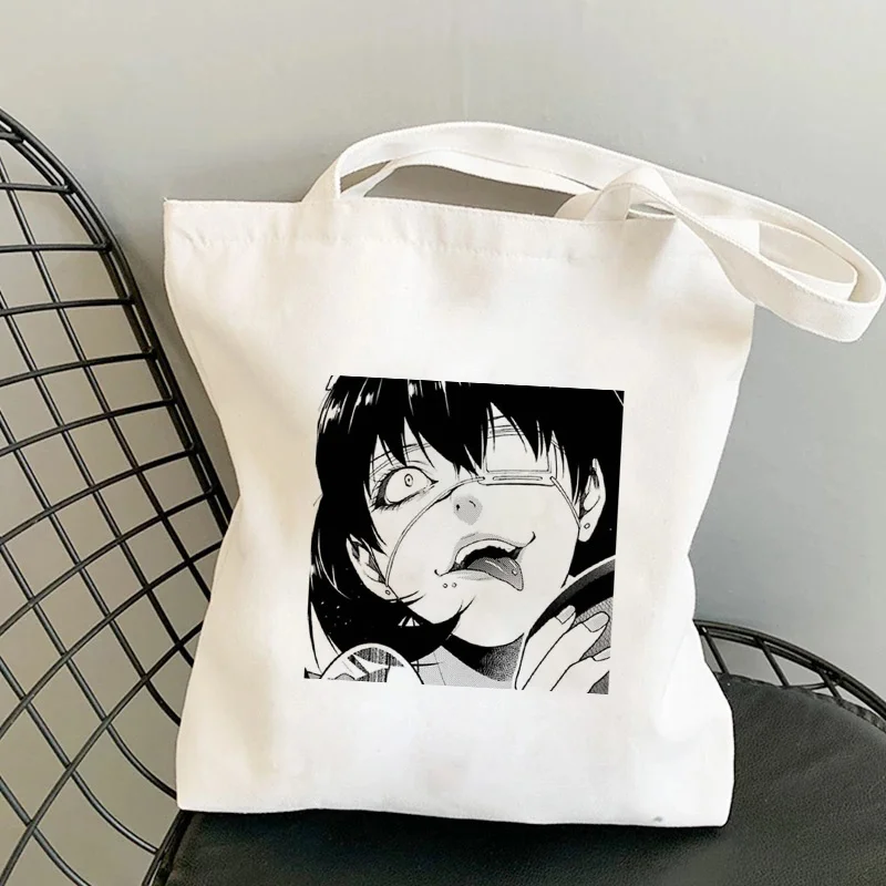 

Ikishima Midari Kawaii аниме Kakegurui Холщовая Сумка с принтом, сумка-тоут Harajuku Shopper, большая женская сумка, сумка через плечо, сумка