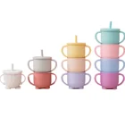 Детские Чашки для кормления, Детская обучающая посуда для напитков, силиконовая чашка для малышей и детей с силиконовыми крышками