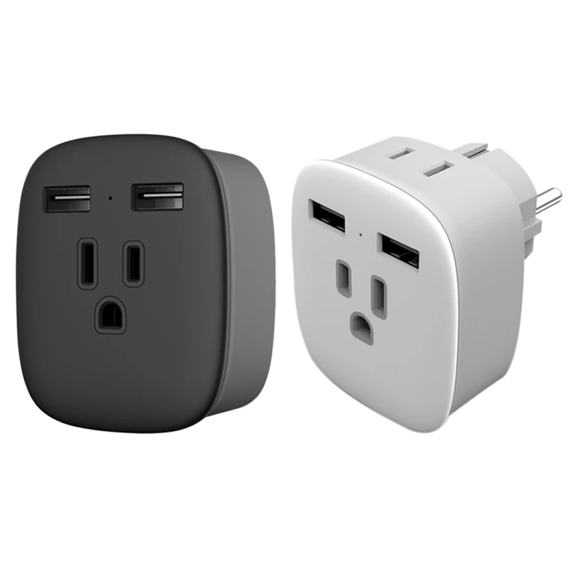 

Переходник для розетки европейского стандарта в американский стандартный с 2 USB-портами