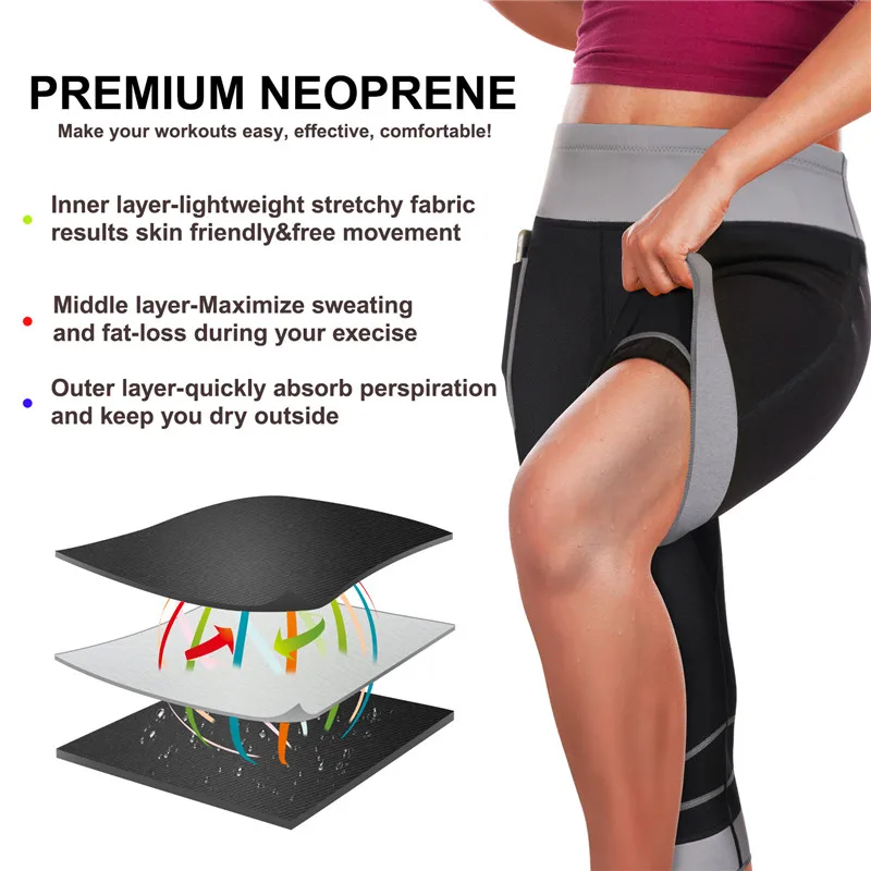 Junlan Women Fat Burning Pants Waist Trainer Body Shapers Neoprene Reducing Shorts Thigh Bottom Shapewear for Weight Loss